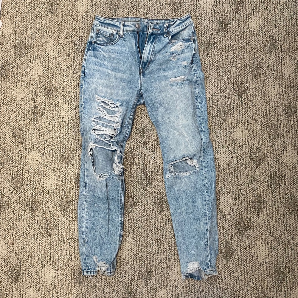 American Eagle acid wash mom jeans